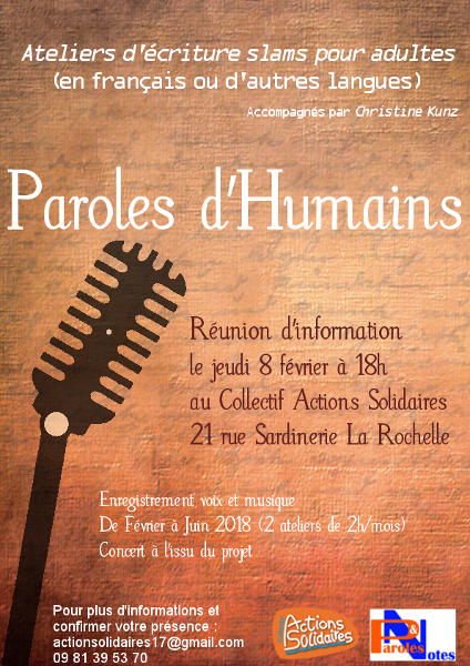 Paroles d’humains, ateliers slams