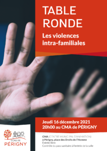 TABLE RONDE : violences intra-familiales @ CMA DE PERIGNY | Perigny | Nouvelle-Aquitaine | France