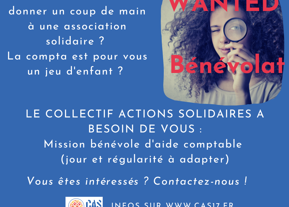BENEVOLAT  : Le CAS recherche un.e aide comptable