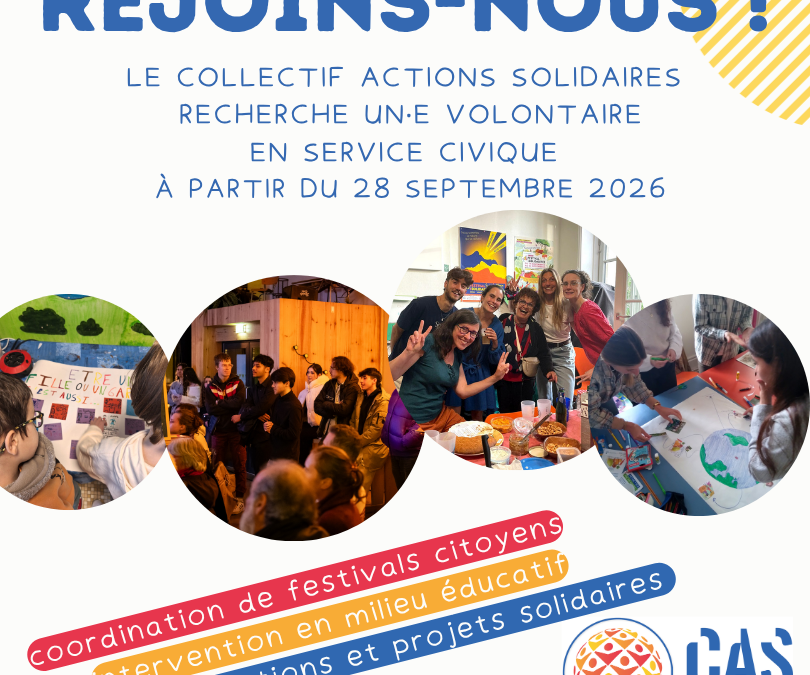 Le CAS recrute un.e volontaire en service civique !